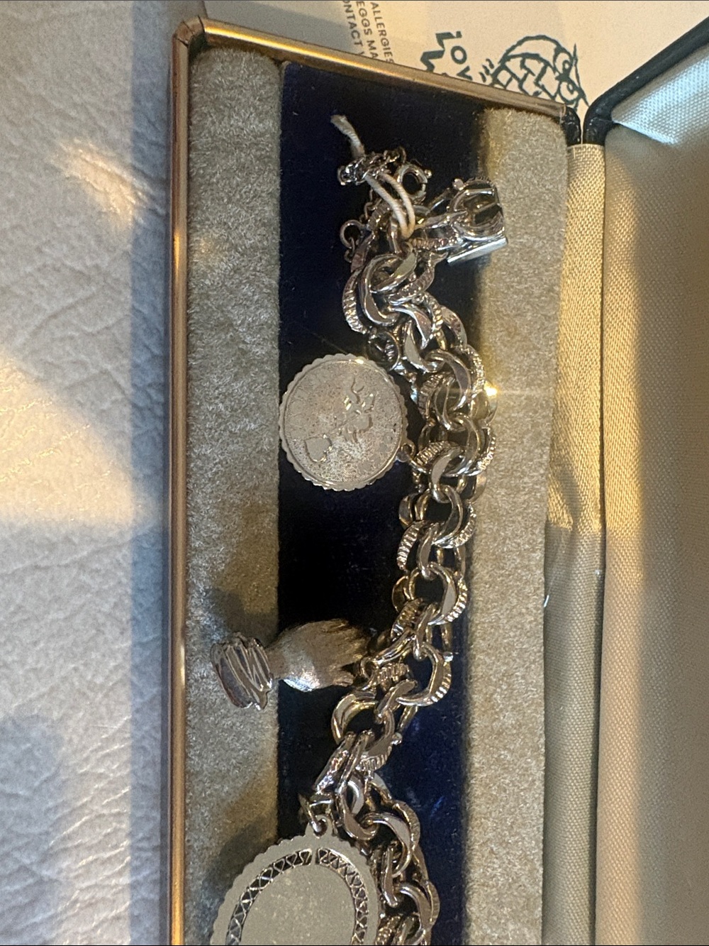 Vintage Rhythm. Silver Charm Bracelet with Mixed Pendants - Picture 3 of 4